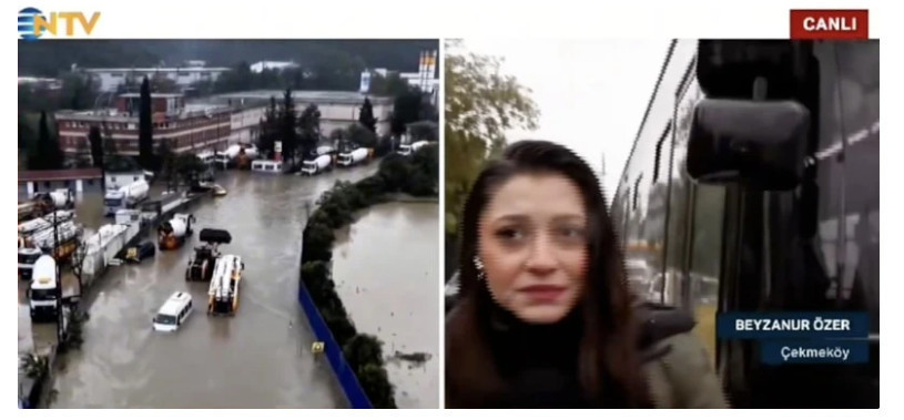 NTV muhabiri haber uğruna az daha eziliyordu. Otobüs zor durdu - Resim : 2