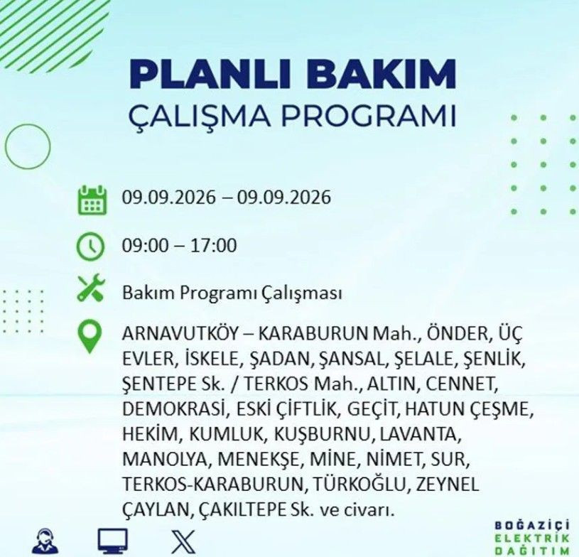 İstanbul'un 24 ilçesi bu gece yarısı kararacak. İşte elektriksiz kalacak mahalleler - Resim: 55
