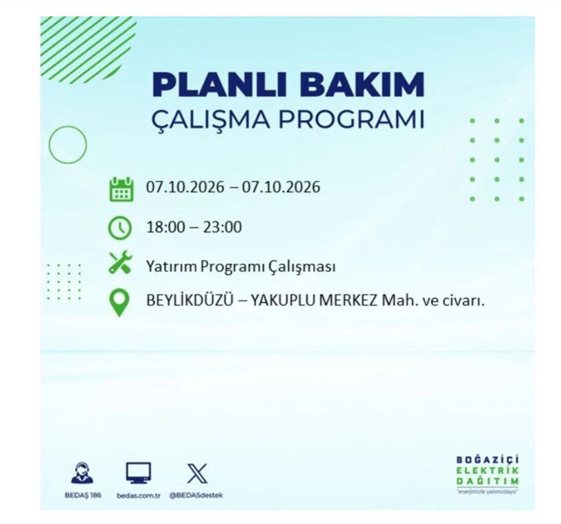 İstanbul’un 25 ilçesi bugün karanlığa gömülecek. İlçe ilçe saat saat duyuruldu - Resim: 19