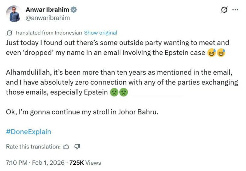 Epstein dosyasında adı geçen başbakandan emojili tepki - Resim : 1