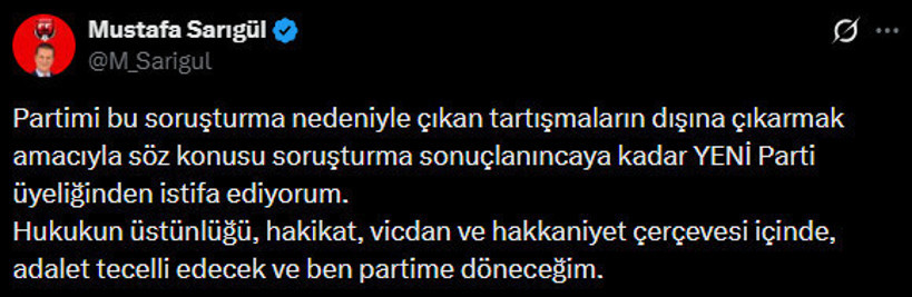 Mustafa Sarıgül YENİ Parti'den istifa etti - Resim : 2