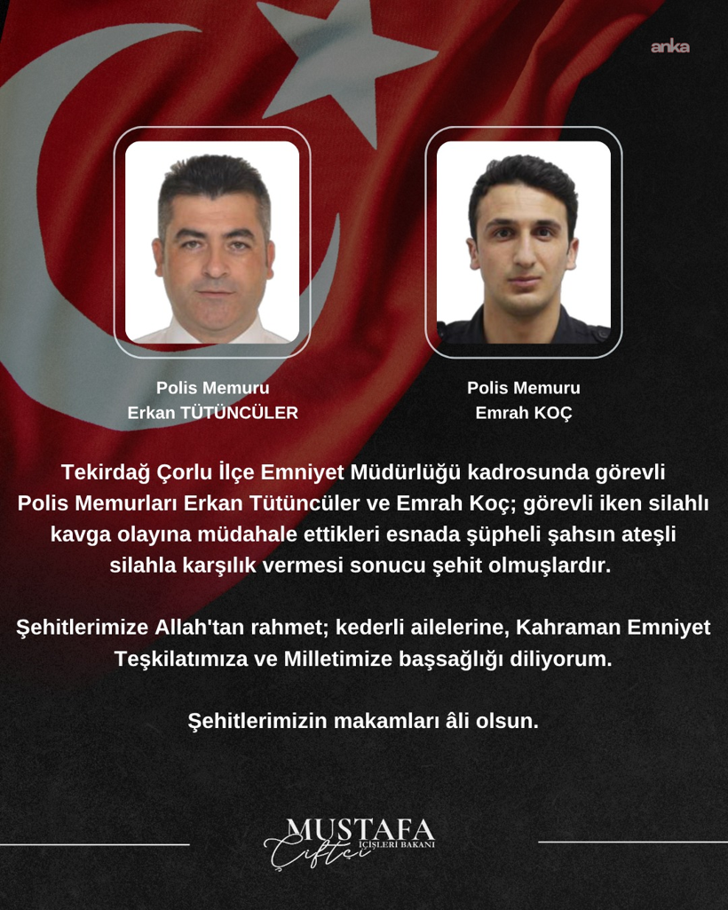 İçişleri Bakanı acı haberi duyurdu: 2 polis şehit oldu - Resim : 1