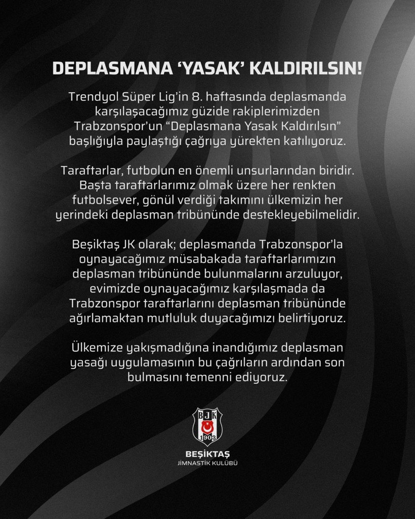 Trabzonspor'un tarihi talebine Beşiktaş'tan destek geldi - Resim : 1