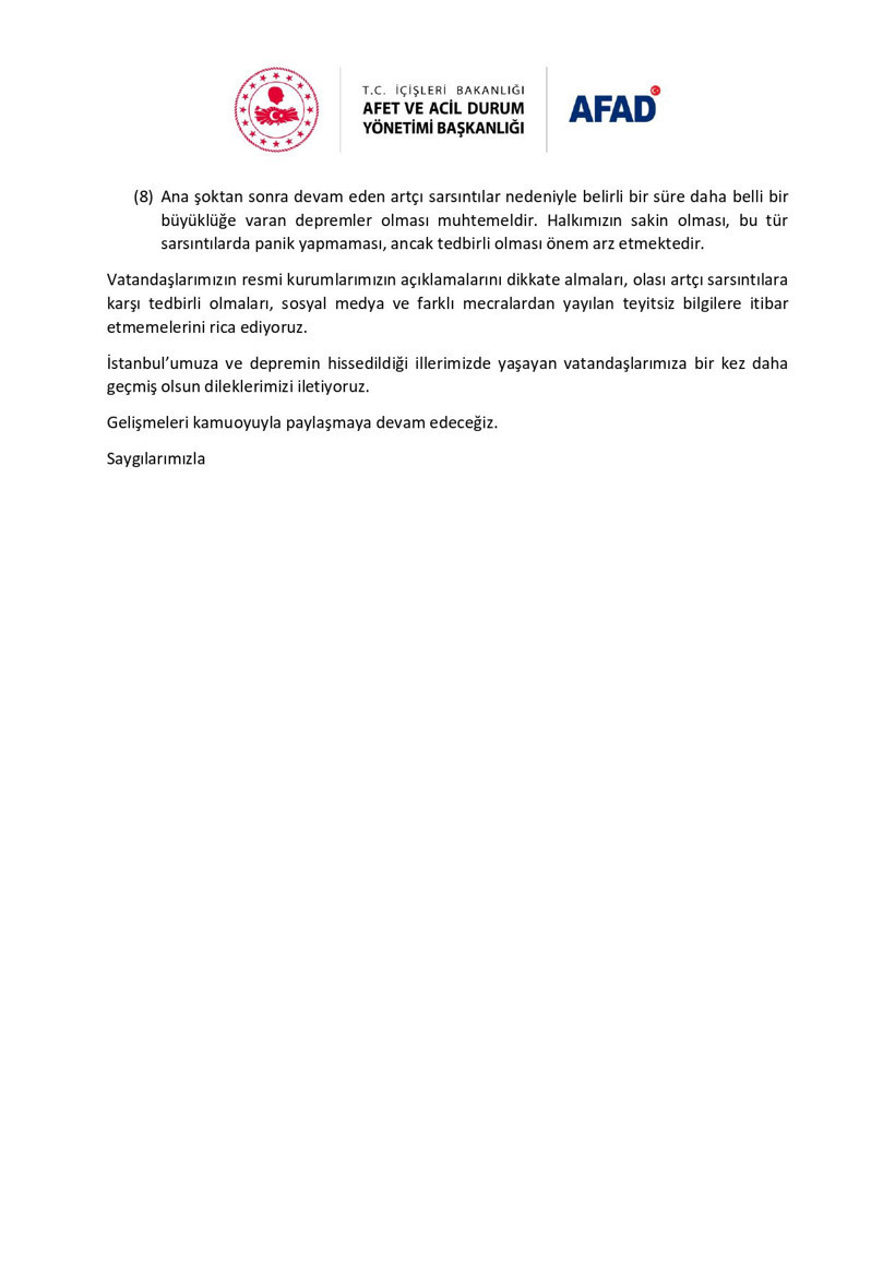 AFAD'dan deprem değerlendirmesi: Riskli binalara girmeyin - Resim : 2