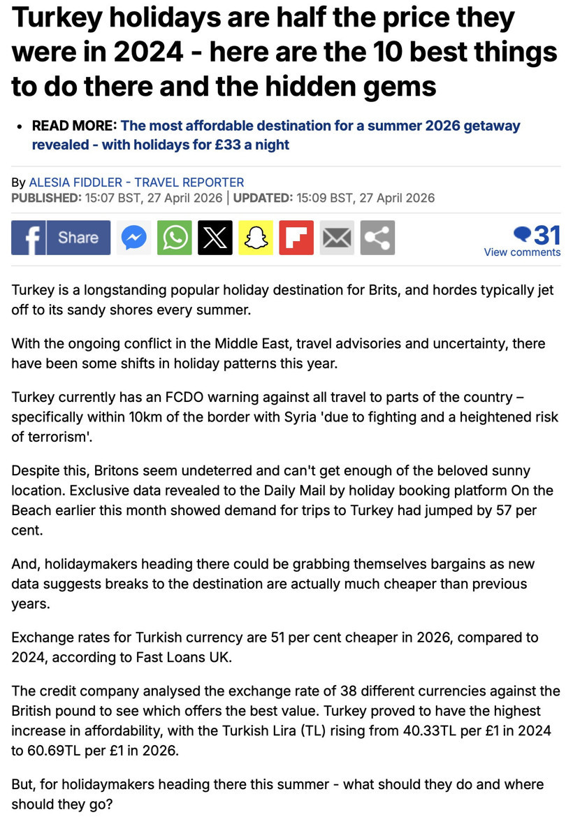 Türk Lirası'ndaki değer kaybı İngilizleri resmen sevindirdi - Resim : 1