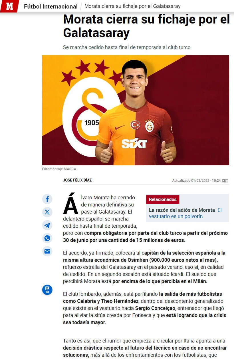 Alvaro Morata'nın Galatasaray'dan alacağı maaş açıklandı: Icardi'yi geçecek! - Resim : 1