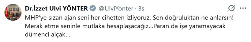 İzzet Ulvi Yönter, MHP Genel Başkan Yardımcılığı görevinden istifa etti - Resim : 2