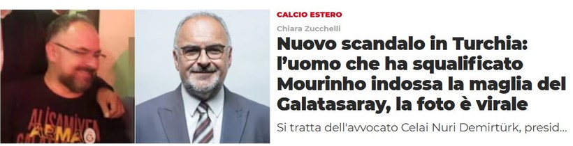 Derbi krizi İtalyan basınına sıçradı: "Mourinho'ya ceza veren adam Galatasaray forması giydi" - Resim : 2