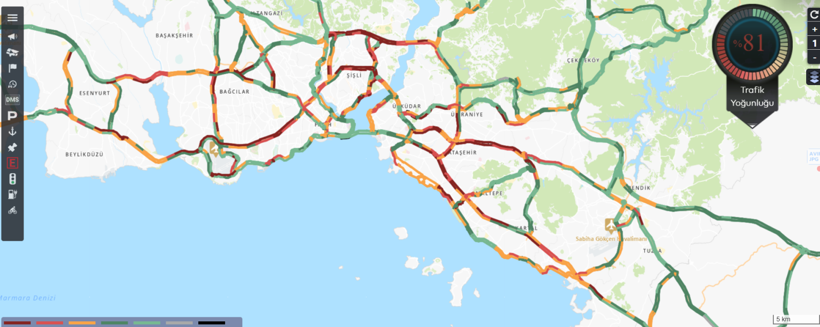 İstanbul'da trafik durma noktasında - Resim : 1