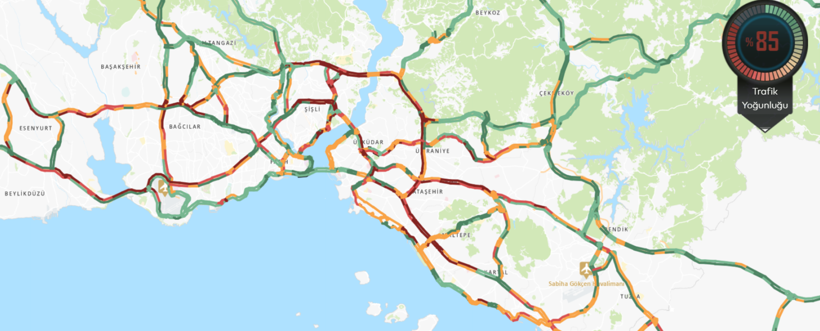 İstanbul'da trafik haritası kırmızıya döndü. Trafiğe çıkanların vay haline... - Resim : 1