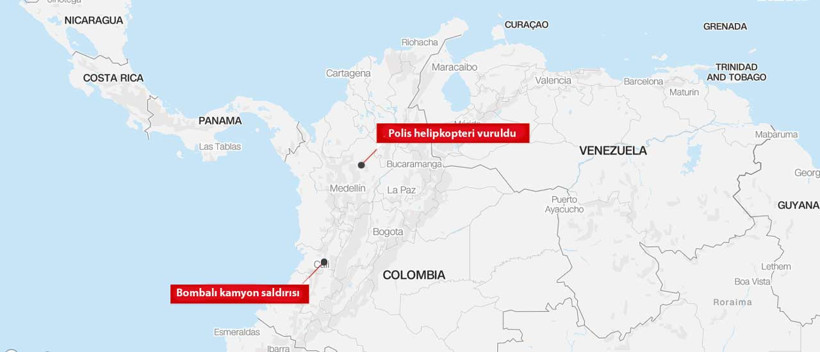 Kolombiya'da çifte saldırı: Helikopteri İHA ile düşürdüler - Resim : 1