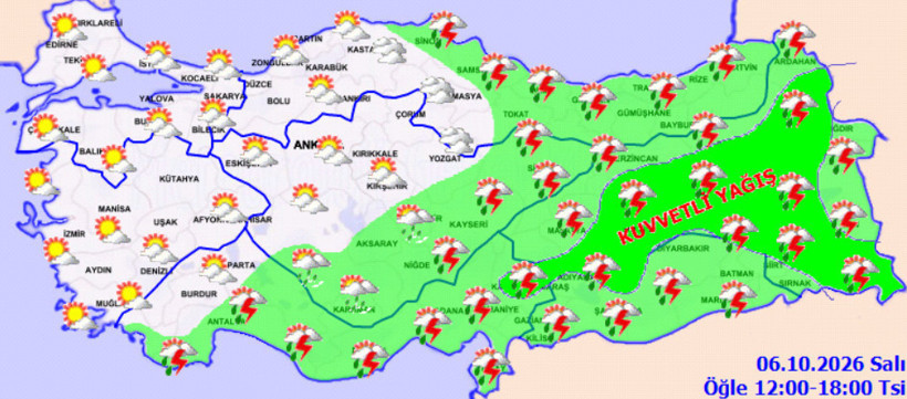 Meteoroloji tek tek a&ccedil;ıkladı. 46 ilde sağanak 19 ilde sarı alarm (6 Ekim 2026) - Resim : 3