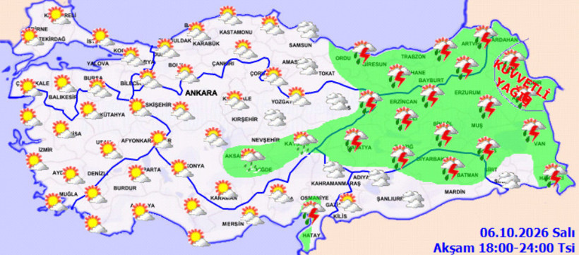 Meteoroloji tek tek a&ccedil;ıkladı. 46 ilde sağanak 19 ilde sarı alarm (6 Ekim 2026) - Resim : 4