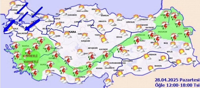 İstanbul'da fırtına alarmı: Meteoroloji ve valilik saat vererek uyardı, 'şiddeti artacak' - Resim : 1
