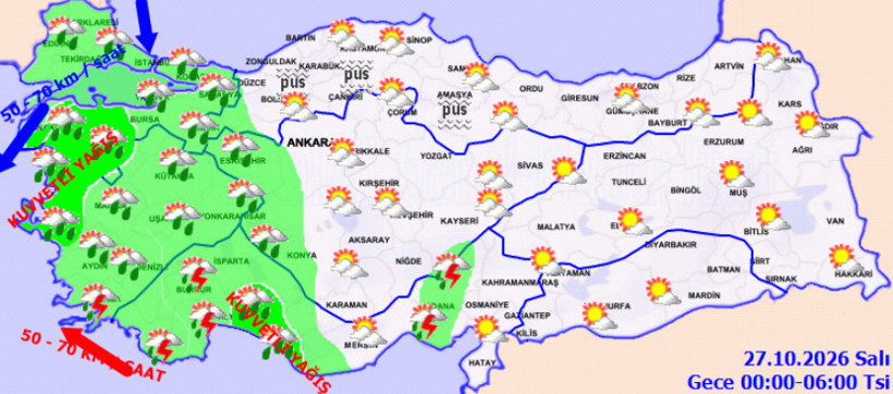 Meteoroloji'den sarı ve turuncu kodlu uyarı geldi. Ege’de gökyüzü kararıyor - Resim : 5