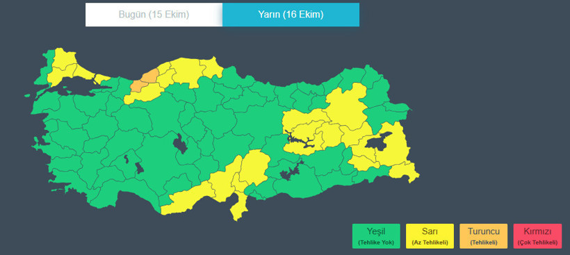 Meteoroloji'den 4 farklı uyarı birden. 2 ilde turuncu 23 ilde sarı alarm verildi - Resim : 2