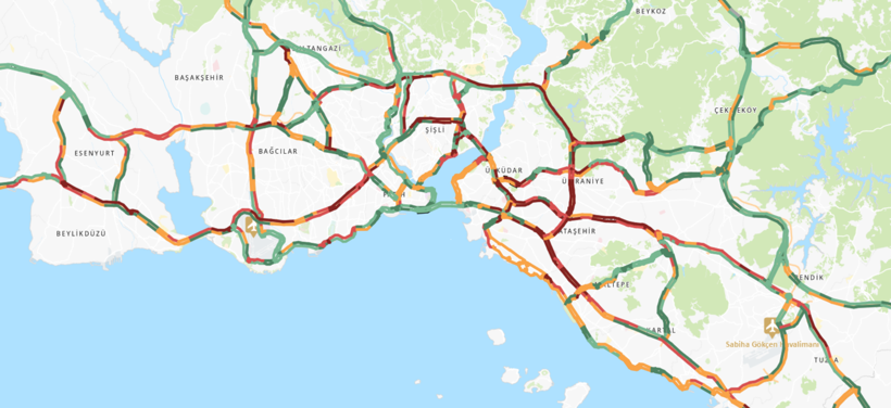 İstanbul'da trafik durma noktasında - Resim : 1