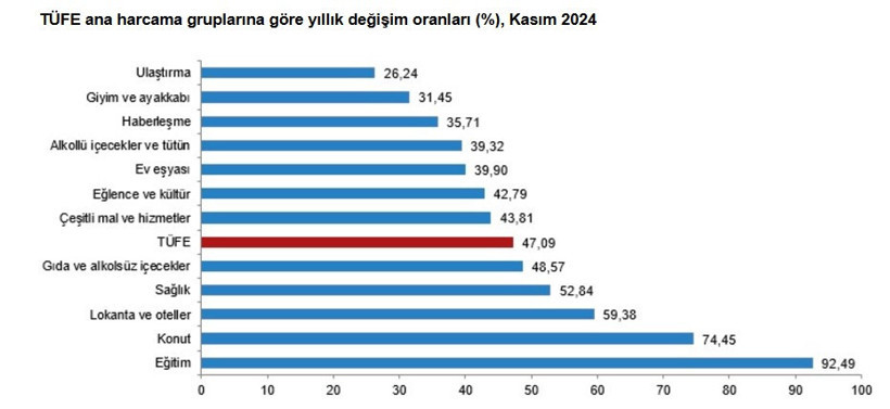 Kasım 2024 enflasyon rakamları açıklandı - Resim : 1