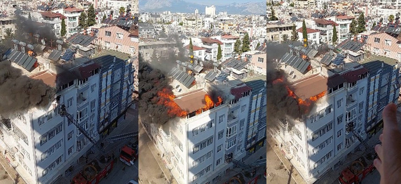 5 katlı binada can pazarı: Pencerede beklediler - Resim : 1