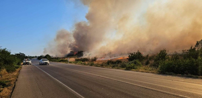 Edirne'de yangın kâbusu: Sınıra giden yol bir süre kapalı kaldı - Resim: 27