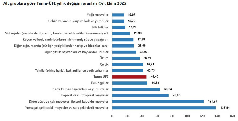Çiftçinin enflasyonu ekimde yüzde 45,40 - Resim : 1