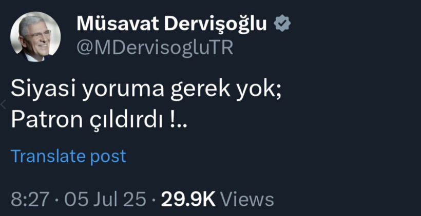 Dervişoğlu: Patron çıldırdı - Resim : 1
