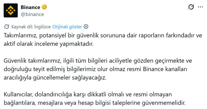 Bitcoin ve Ethereum çakıldı! Binance hesaplarından 5.8 milyar dolar çalındı iddiası kripto paraları salladı - Resim : 3
