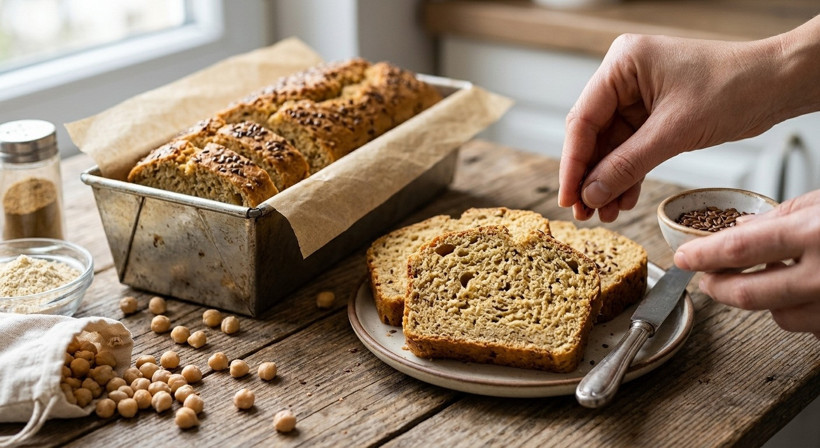 Beyaz un ve maya yok! Nohut, yumurta ve zeytinyağı ile pratik glutensiz ekmek tarifi - Resim : 1