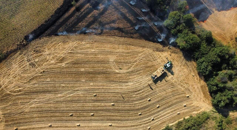 Edirne'de yangın kâbusu: Sınıra giden yol bir süre kapalı kaldı - Resim: 31