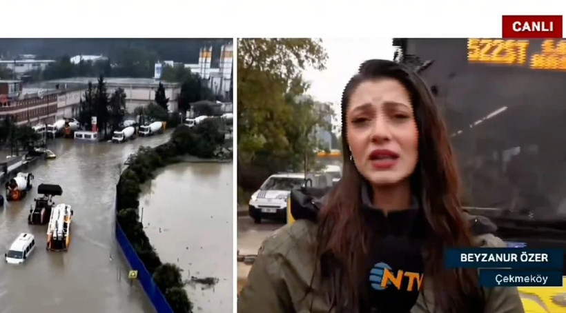 NTV muhabiri haber uğruna az daha eziliyordu. Otobüs zor durdu - Resim : 1