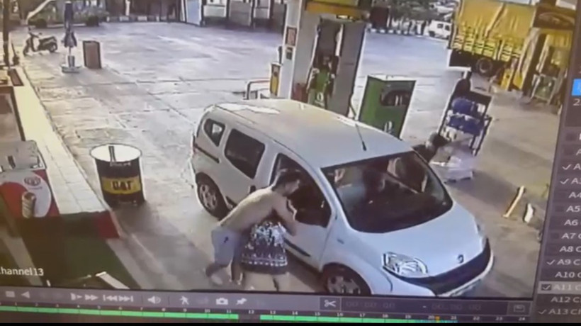 Akaryakıt istasyonunda kadına öldüresiye şiddet - Resim : 2