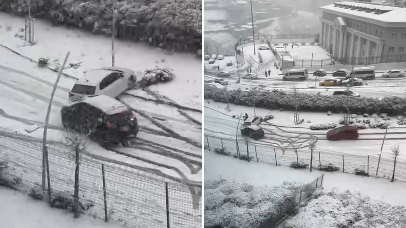 İstanbul’da kar bastırdı, trafik kilitlendi - Resim : 4