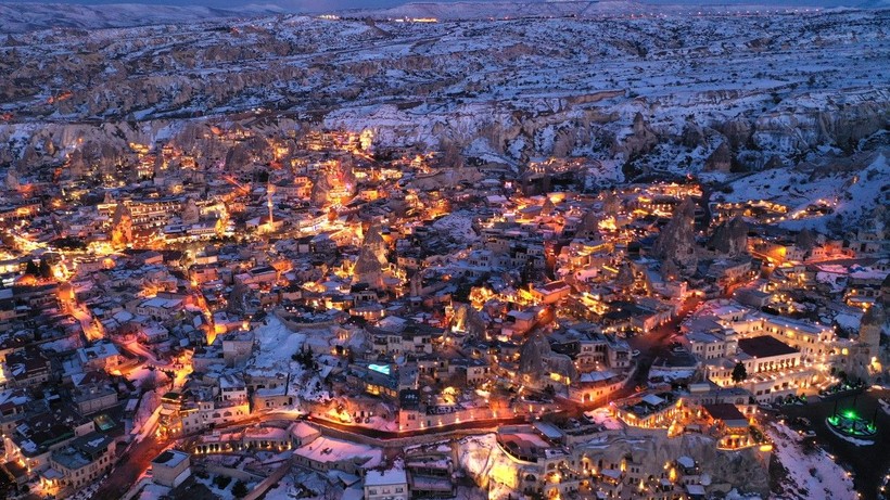 Kar altındaki Kapadokya havadan görüntülendi - Resim: 1