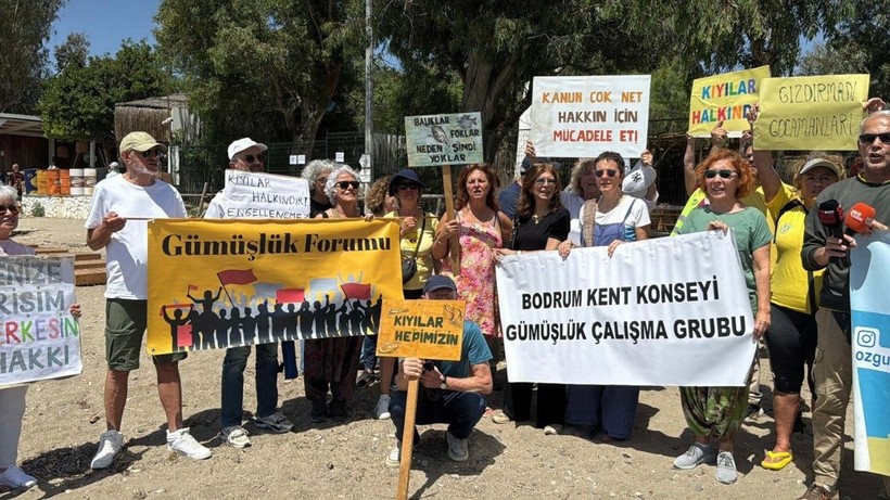 Bodrumlular işgale karşı plaja indi: Kıyılar halkındır - Resim: 5