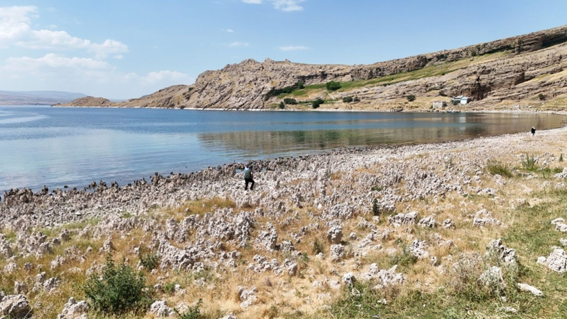 Su çekildikçe ortaya çıkıyor: Van Gölü mikrobiyalit tarlasına döndü - Resim: 8