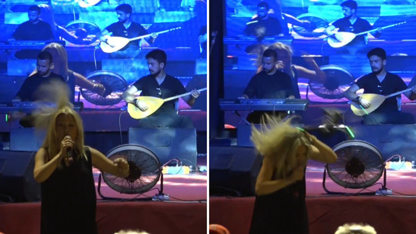 Antalya’daki festivalde sahnede ilginç an: Dron sanatçının kafasına çarptı - Resim : 1