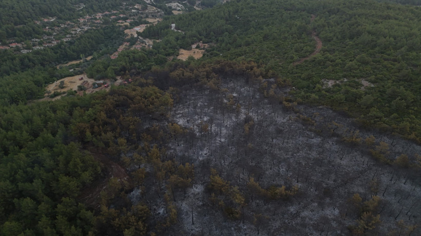 İzmir'deki orman yangını 2. gününde: Hasar havadan görüntülendi - Resim : 2