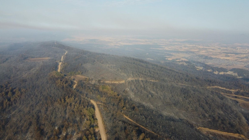 Çanakkale Gelibolu’daki orman yangını kontrol altına alındı: Yanan alanlar dronla görüntülendi - Resim: 1