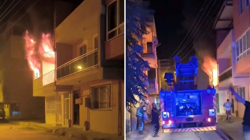 Evini ateşe veren baba öldü, oğlu yaralandı - Resim : 1