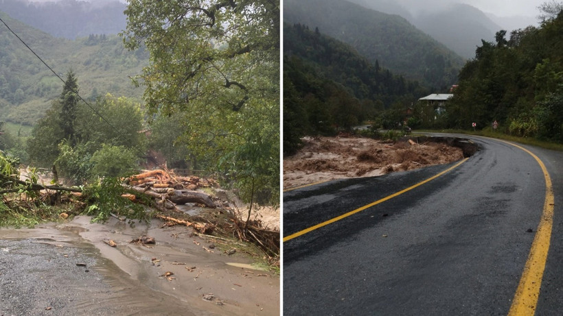 Şiddetli yağış Artvin'i vurdu: Dere taştı, köy yolları kapandı - Resim : 3