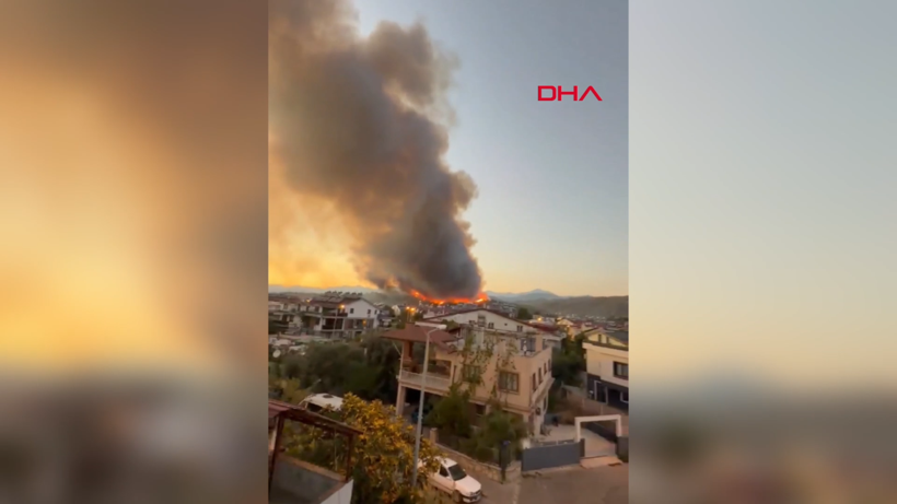 Fethiye'deki orman yangını evlere sıçradı - Resim: 1