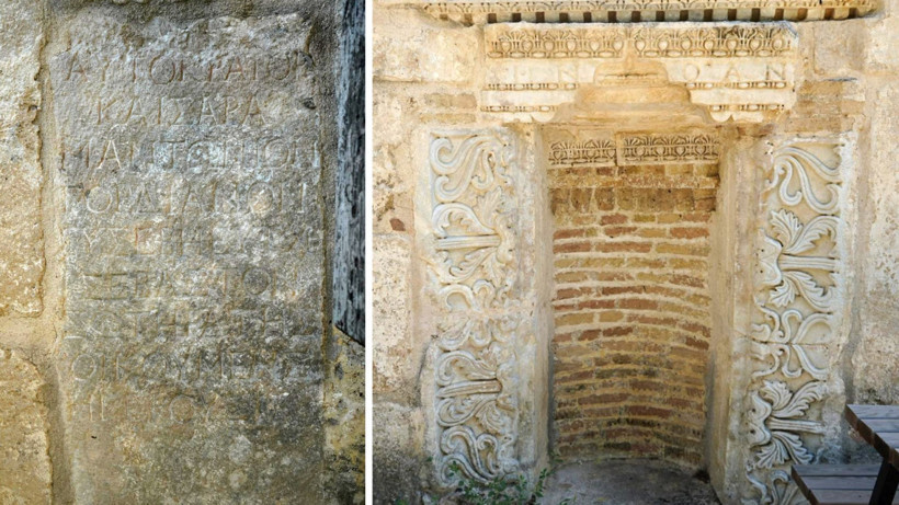 Antik taşları camii duvarı için kullandılar - Resim : 2