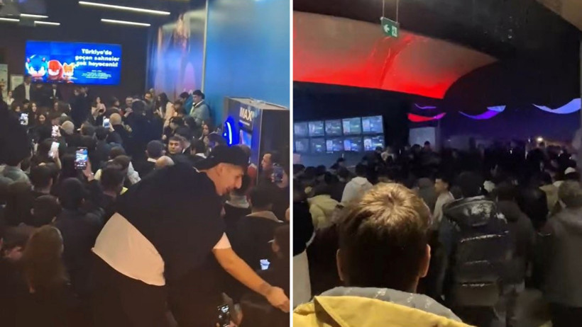 Film galasında izdiham: Kavgaya yangın tüpü sıktılar - Resim : 1