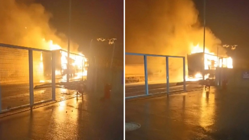 Karton koli yüklü TIR alev alev yandı - Resim : 2