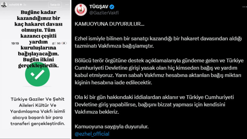TÜGŞAV bağışı kabul etmedi, Ezhel'den yanıt geldi - Resim : 1