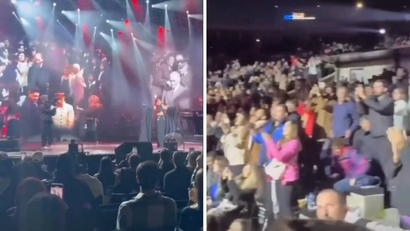 Konserde Atatürk fotoğrafları ekrana yansıyınca herkes ayağa kalktı - Resim : 1
