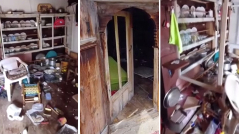 Rize'de kış uykusundan uyanan ayılar kapıyı kırıp evi talan etti - Resim : 1