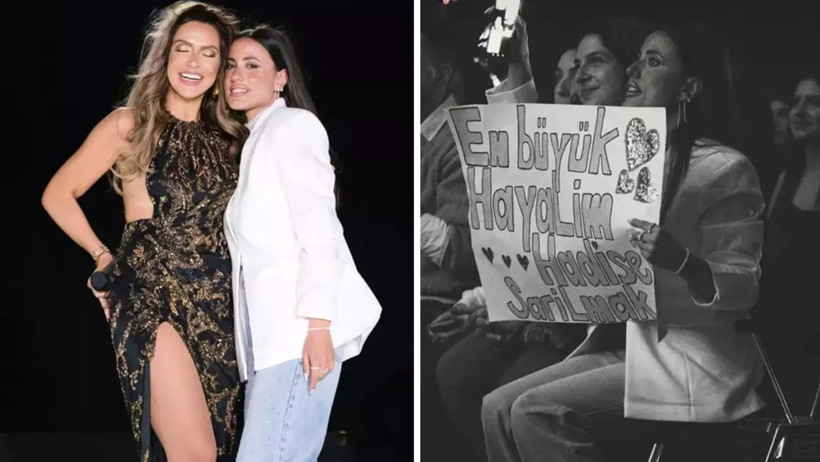 Hadise pankartı görünce dayanamadı: Hayalini gerçekleştirdi - Resim : 1