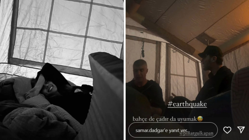 Özcan Deniz deprem sonrası geceyi çadırda geçirdi - Resim : 1