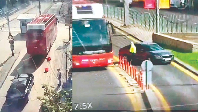 Otobüsün önündeki polis nerede? - Resim : 1